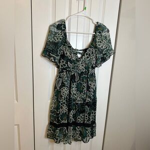 NWT S BAND OF THE FREE MAISIE EMERALD FLORAL MINI DRESS